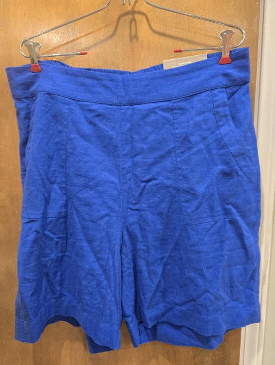 Soft Surroundings Pants - Soft Surroundings Women's Blue Straight Shorts Linen Viscose Stretch  Sz XL NWT
